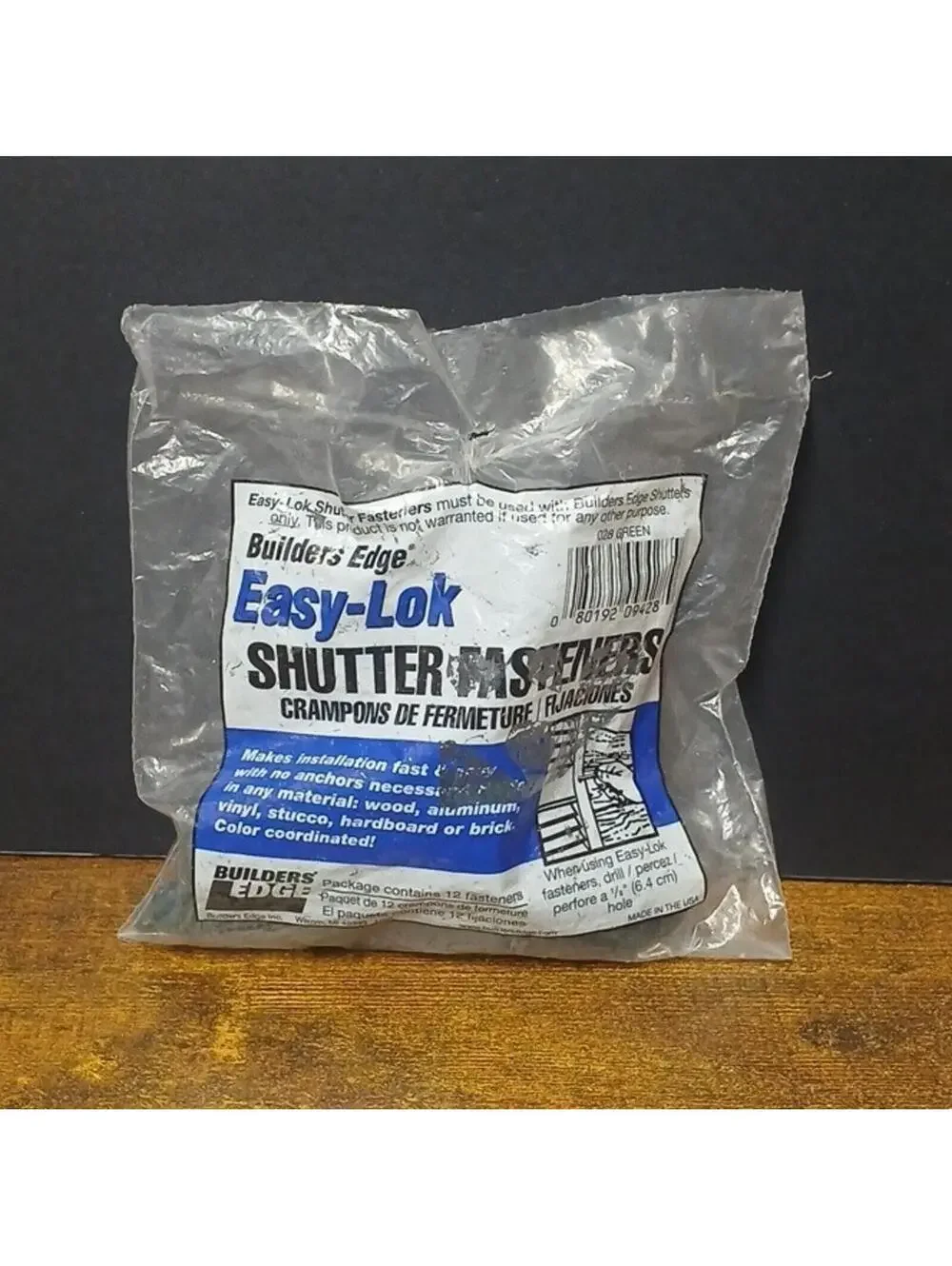 Green MPN #028 Easy-Lok Shutter Fasteners, 8 Total Fasteners, Builders Edge